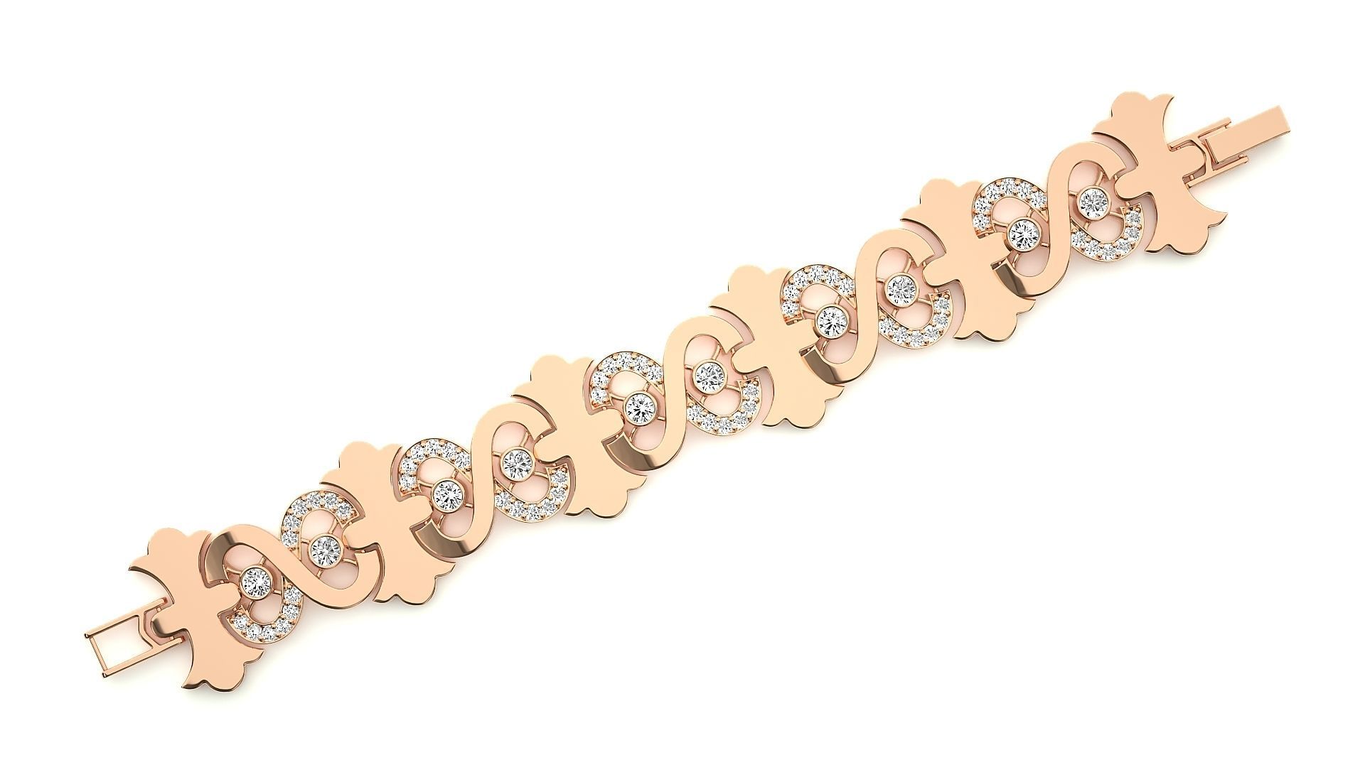 Diamond Bracelet 3D print model_1