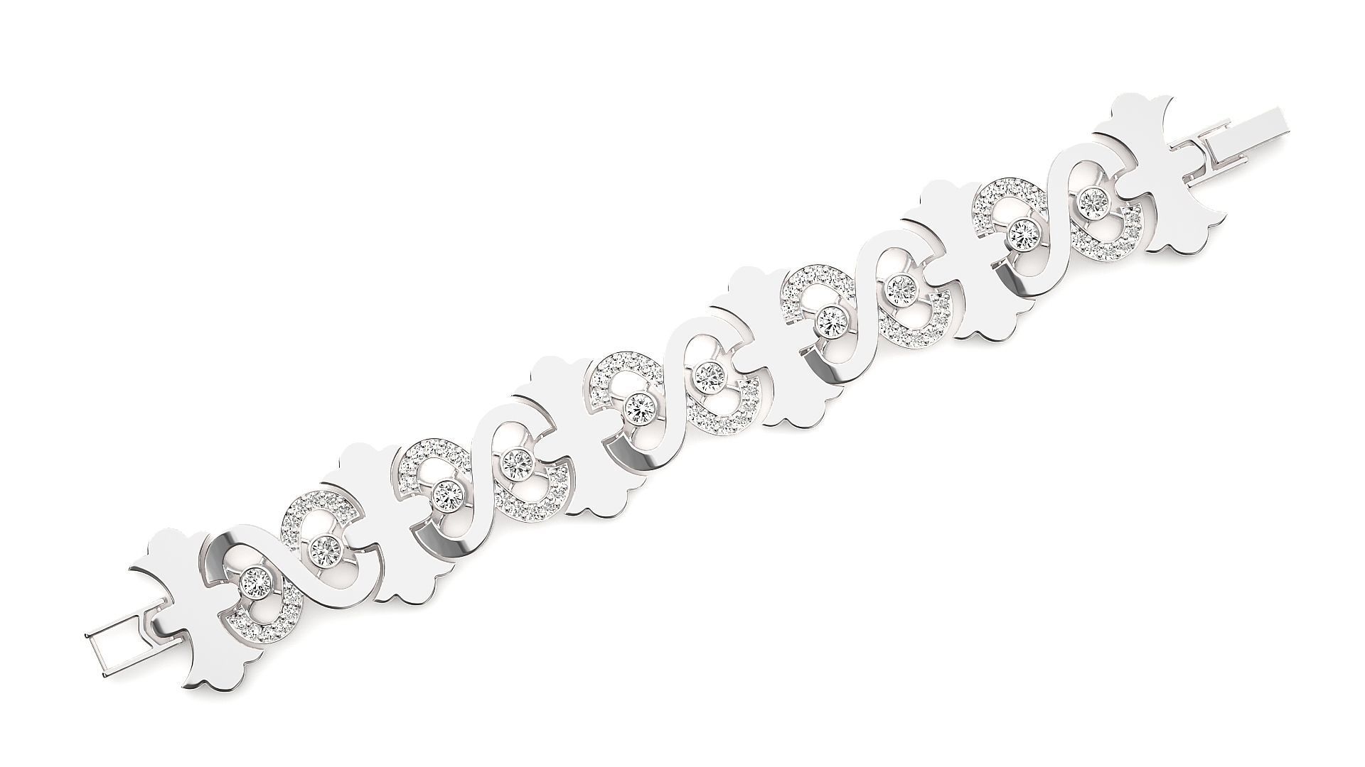 Diamond Bracelet 3D print model_2