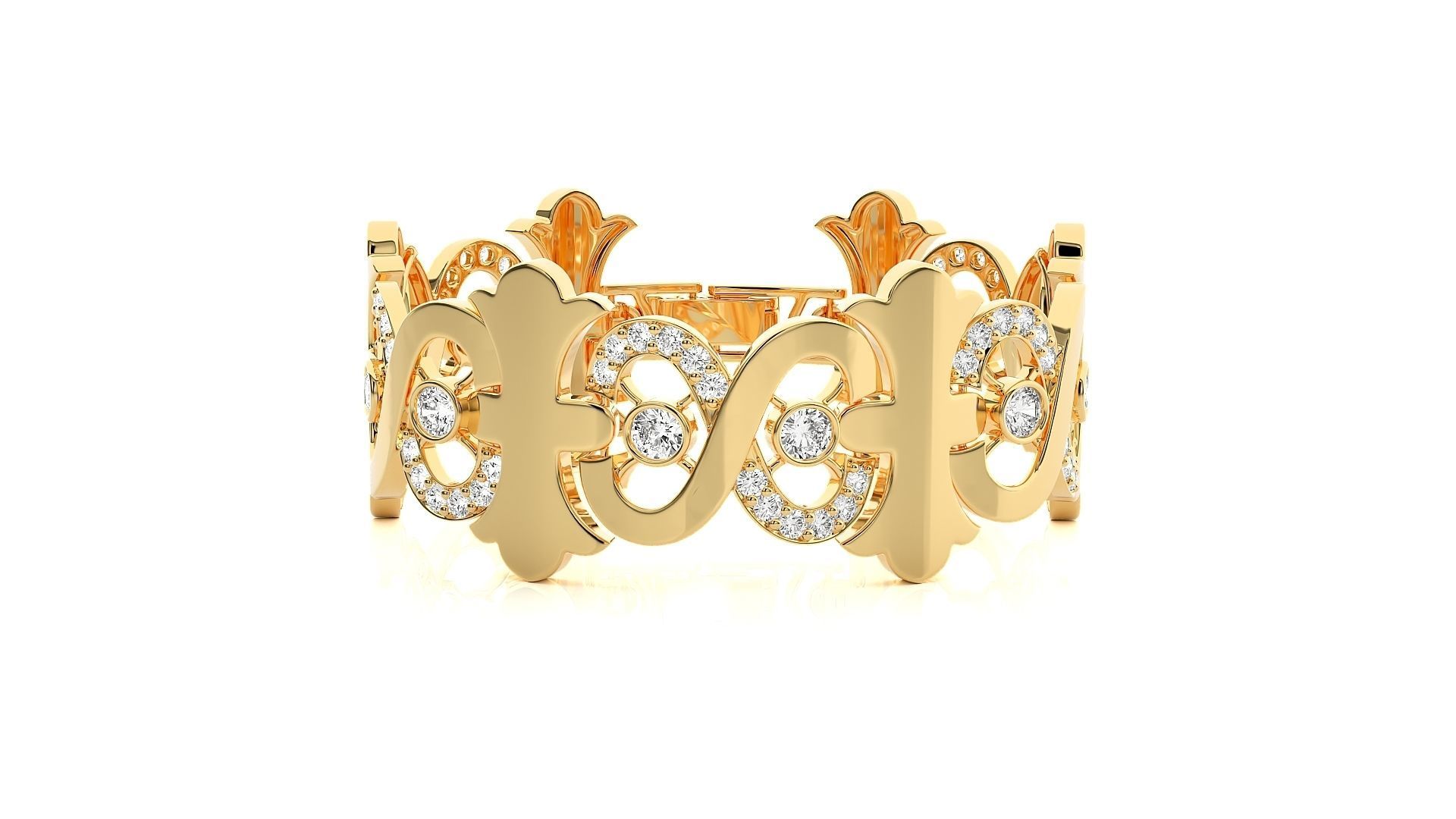 Diamond Bracelet 3D print model_8