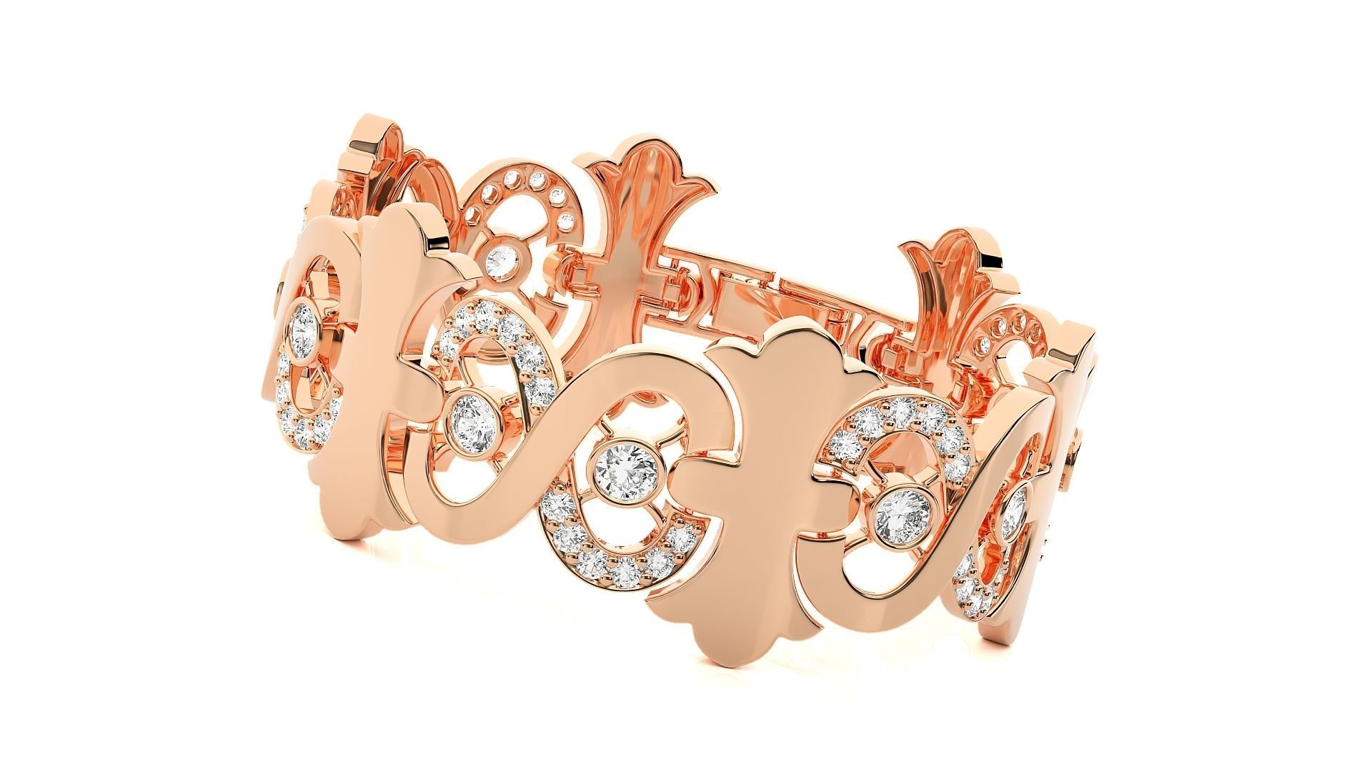 Diamond Bracelet 3D print model_3