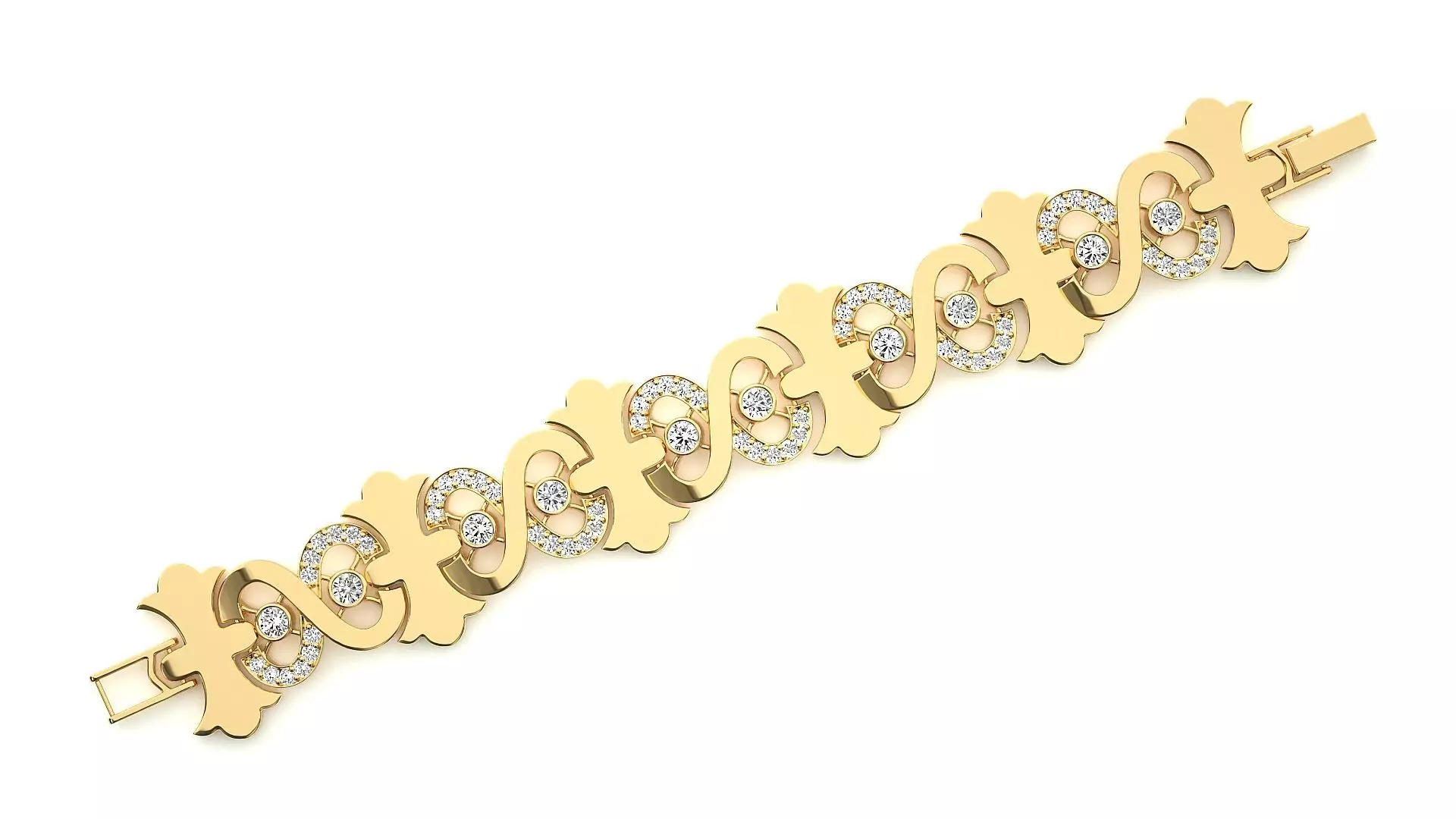 Diamond Bracelet 3D print model_0
