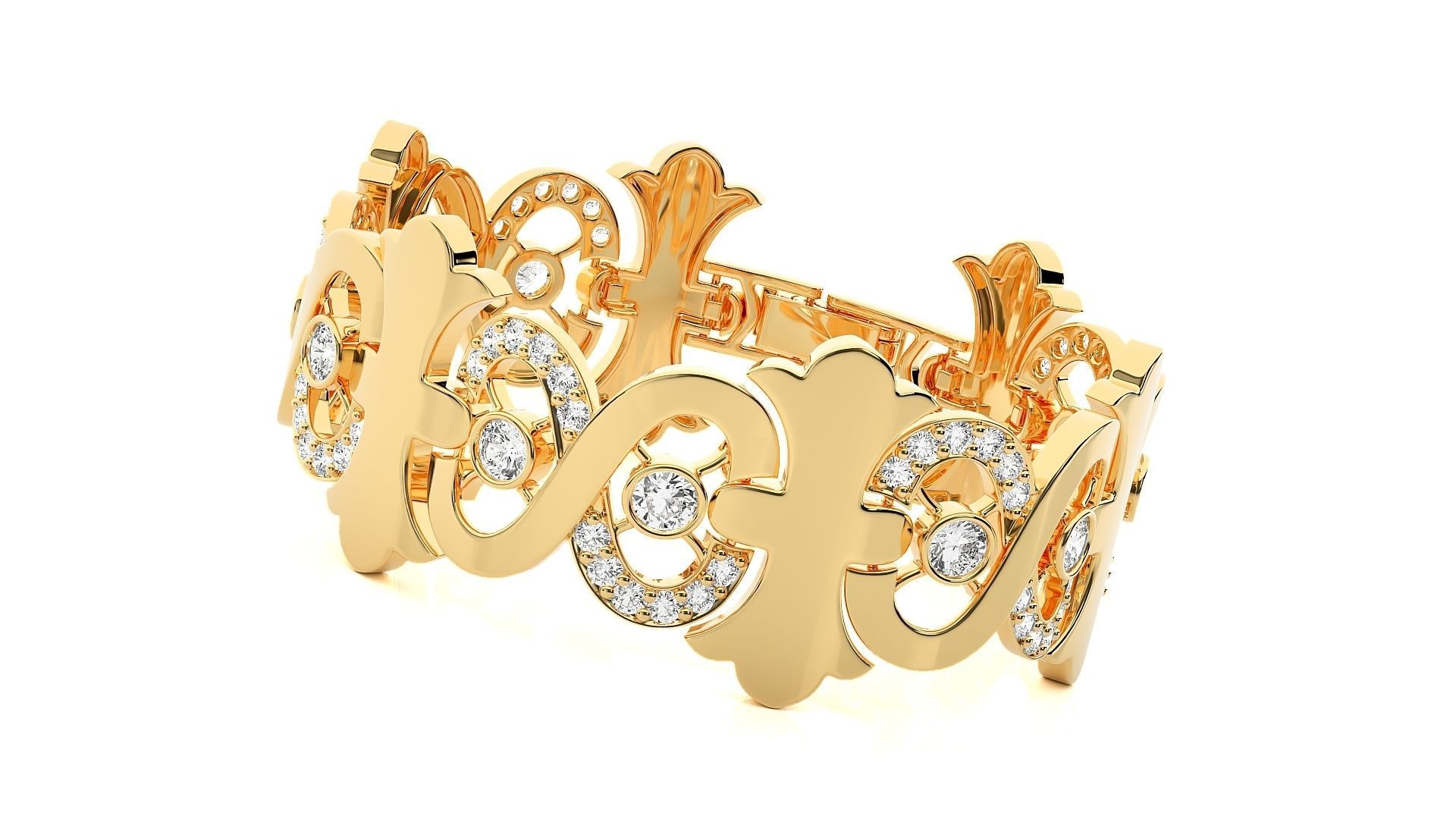 Diamond Bracelet 3D print model_7