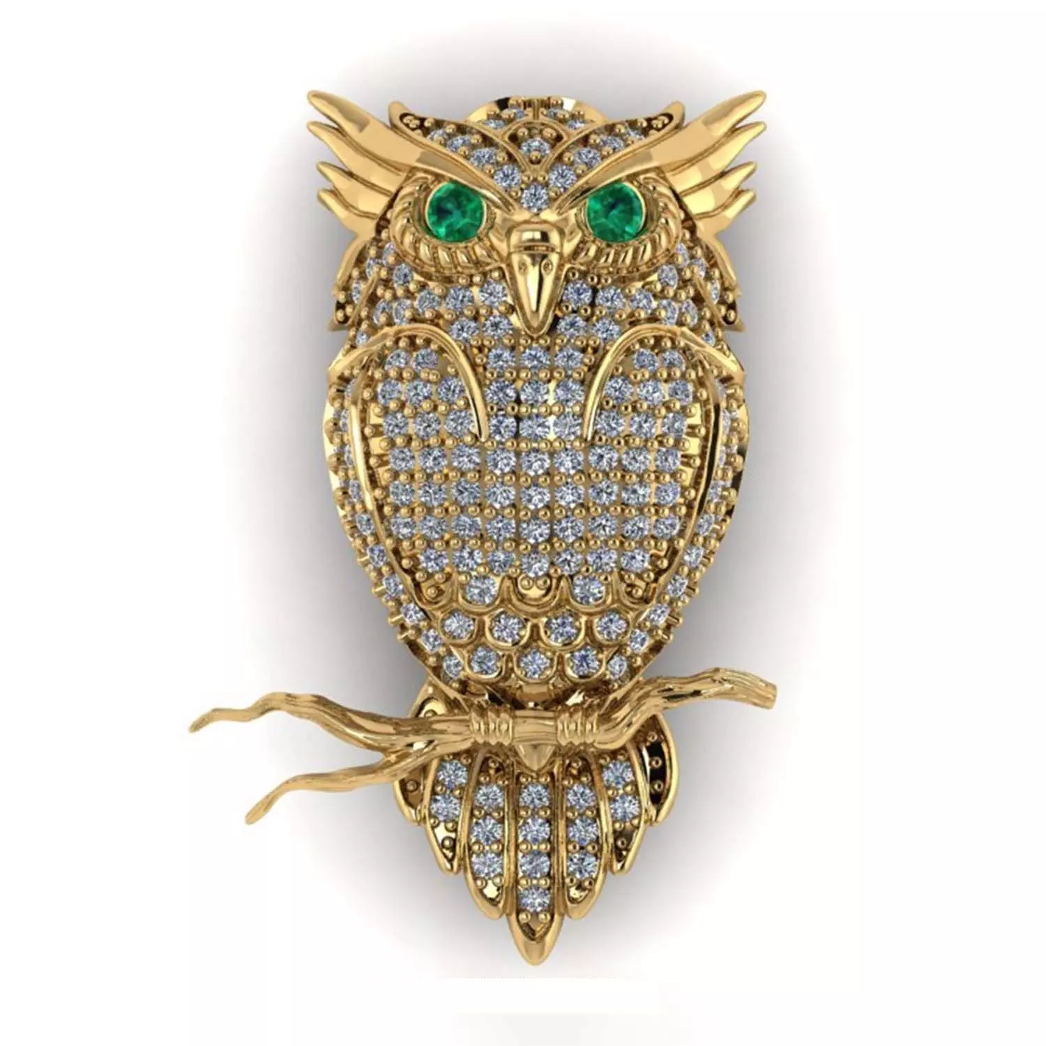 owl necklace 3D print model_0