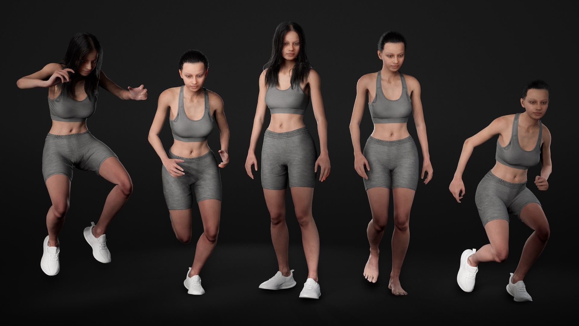 Mens and Womens Sport Suits  - Modular - Rigged 3D Model Collection_21