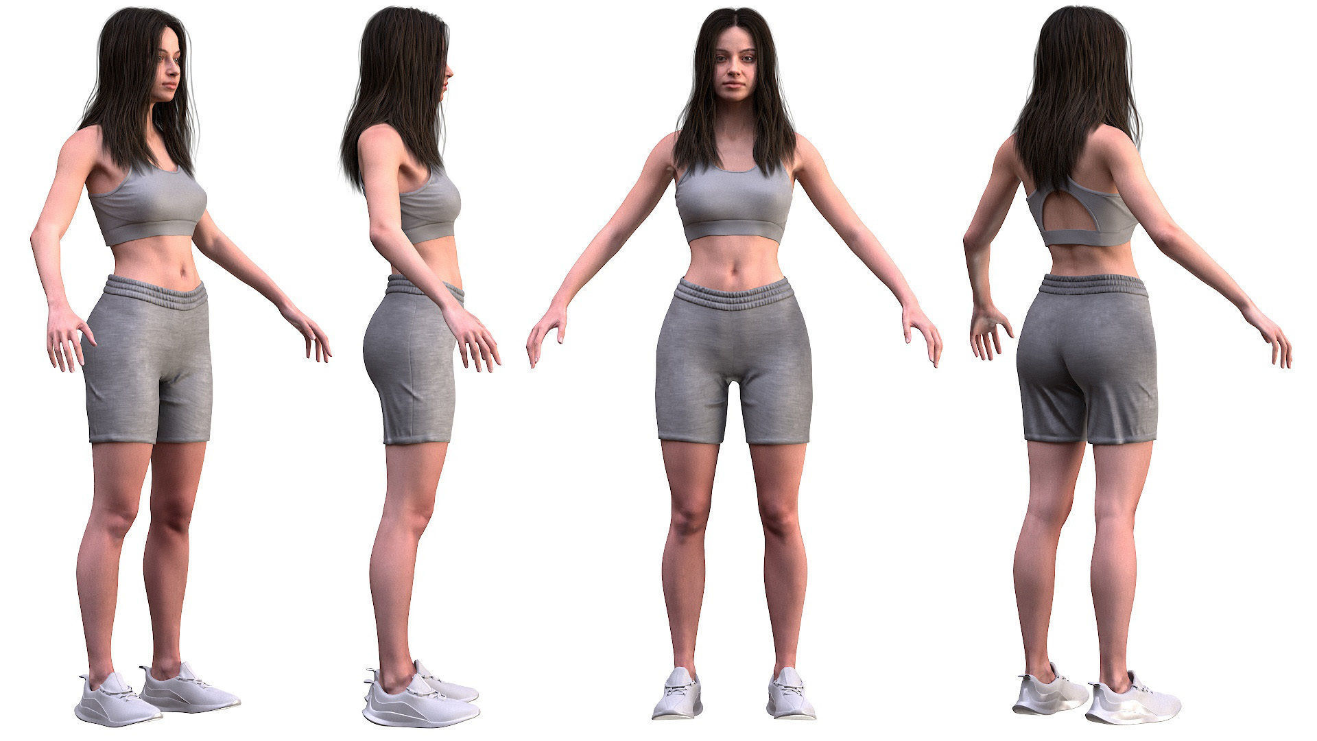 Mens and Womens Sport Suits  - Modular - Rigged 3D Model Collection_6
