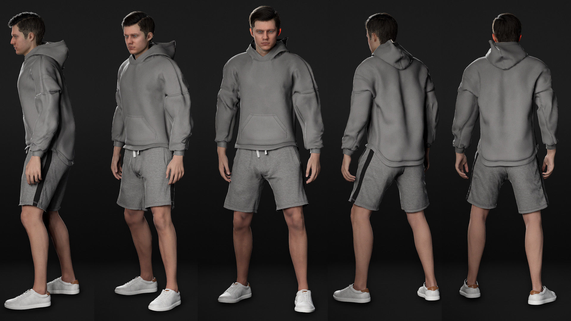 Mens and Womens Sport Suits  - Modular - Rigged 3D Model Collection_22