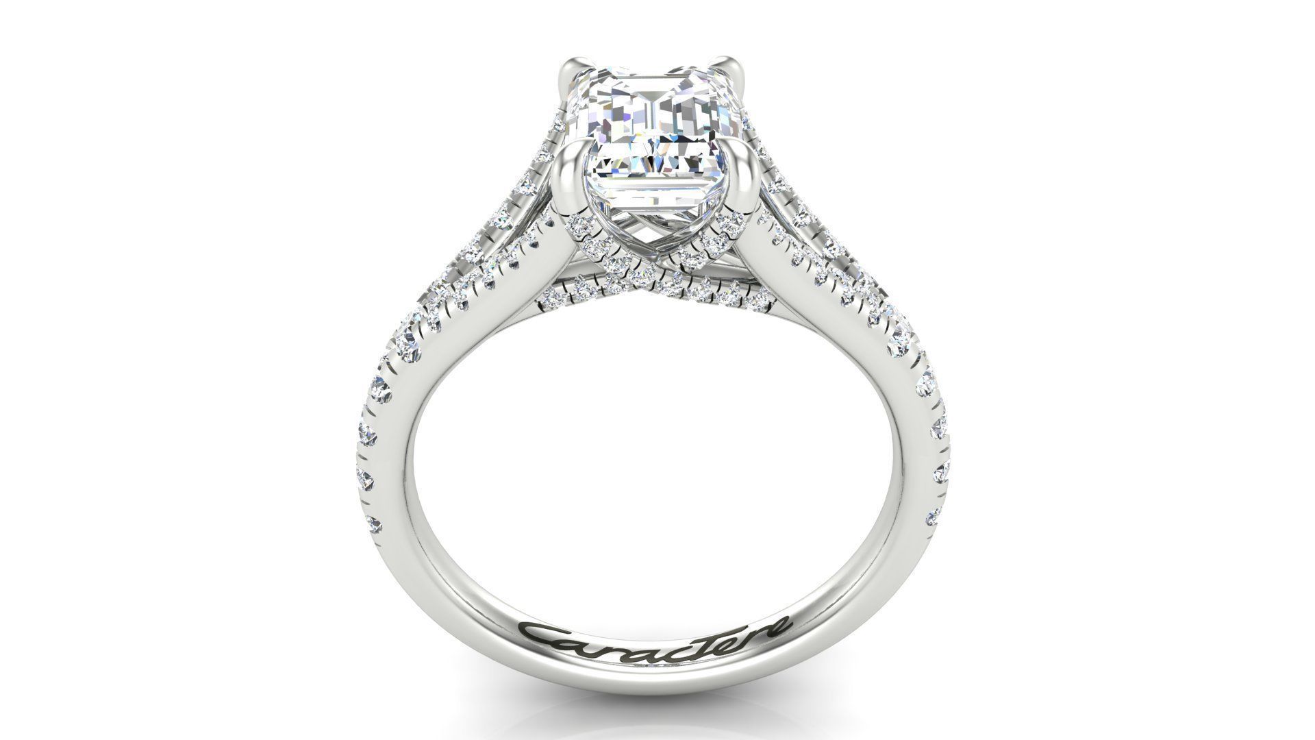 Split Shank Engagement Ring  3D print model_5