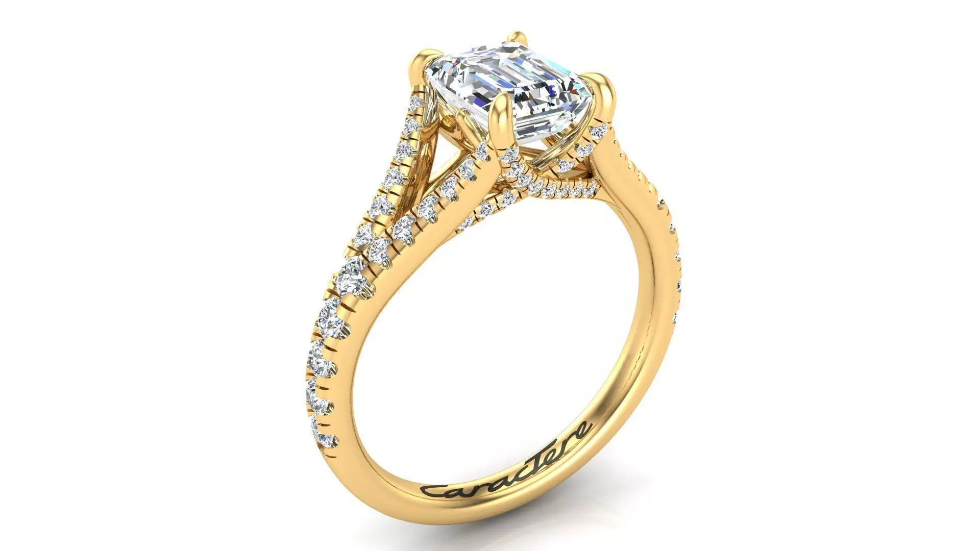 Split Shank Engagement Ring  3D print model_0
