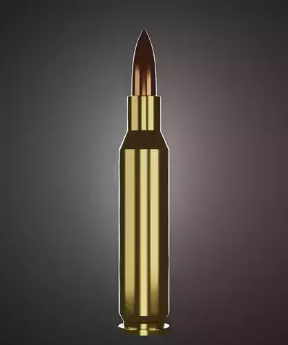 A bullet 3d model rendered on cycles