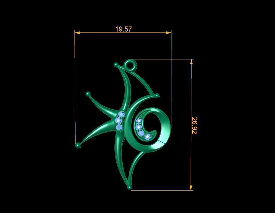 Star Pendant  3D print model_3