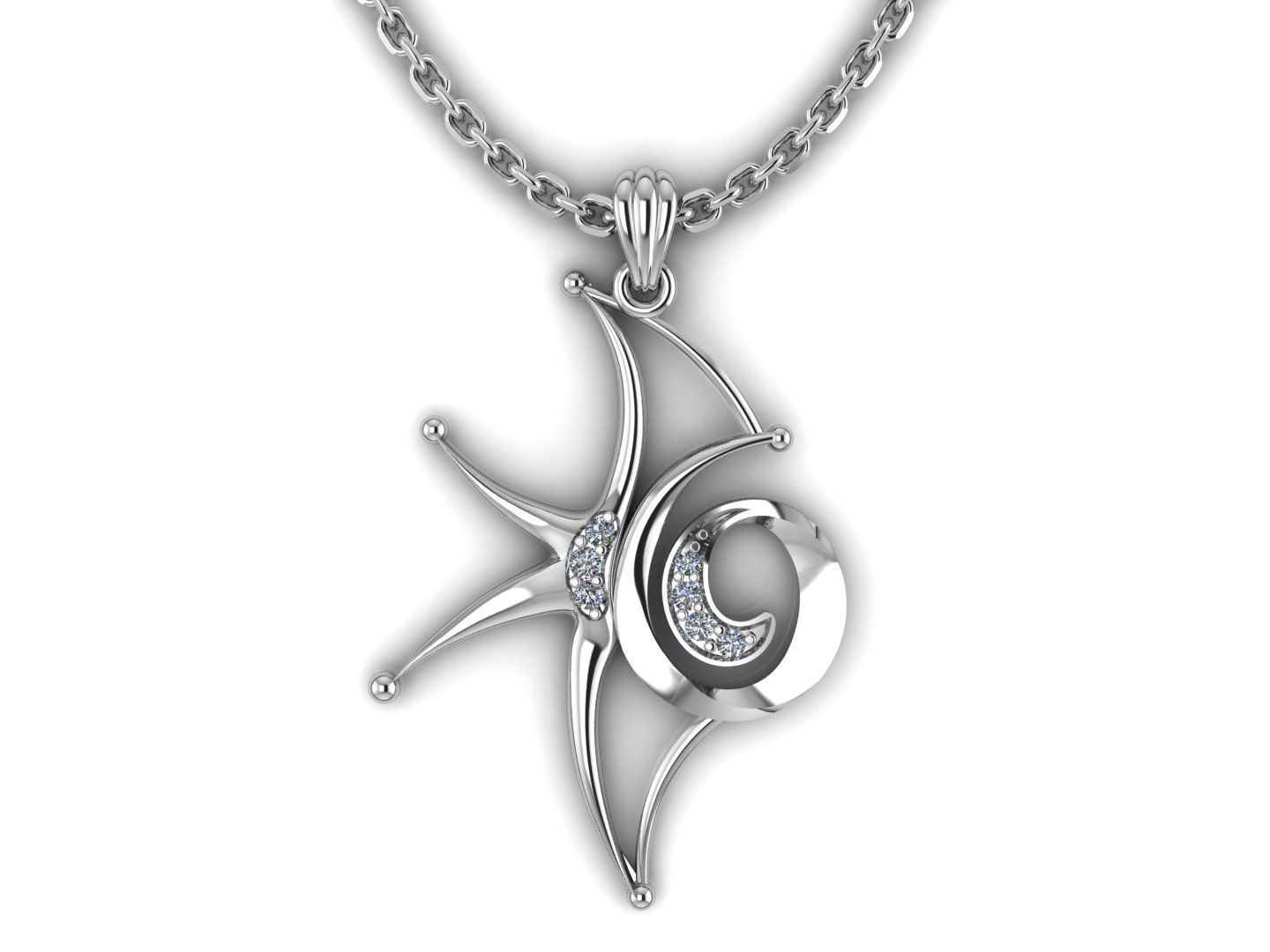 Star Pendant  3D print model_2