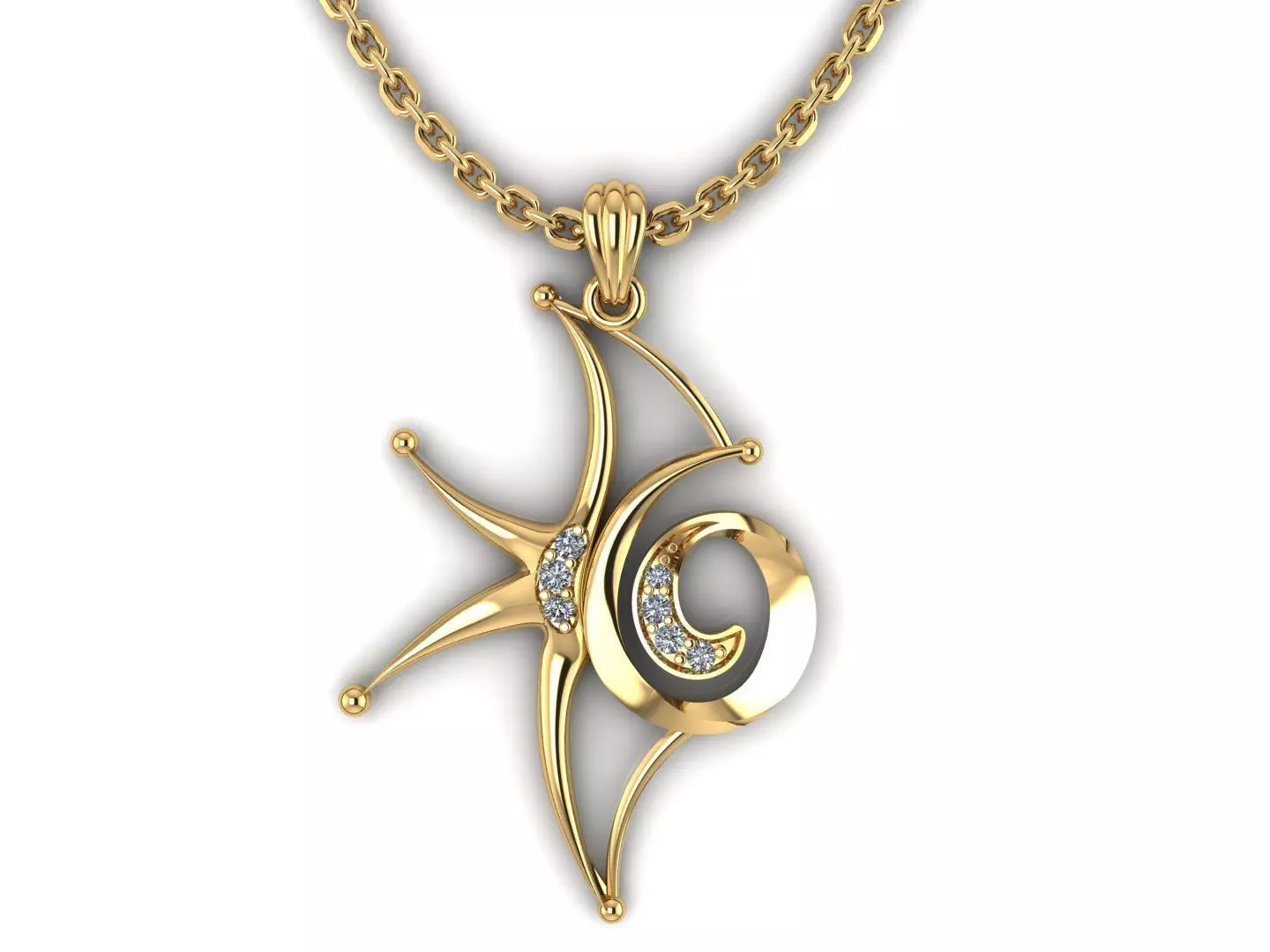 Star Pendant  3D print model_0