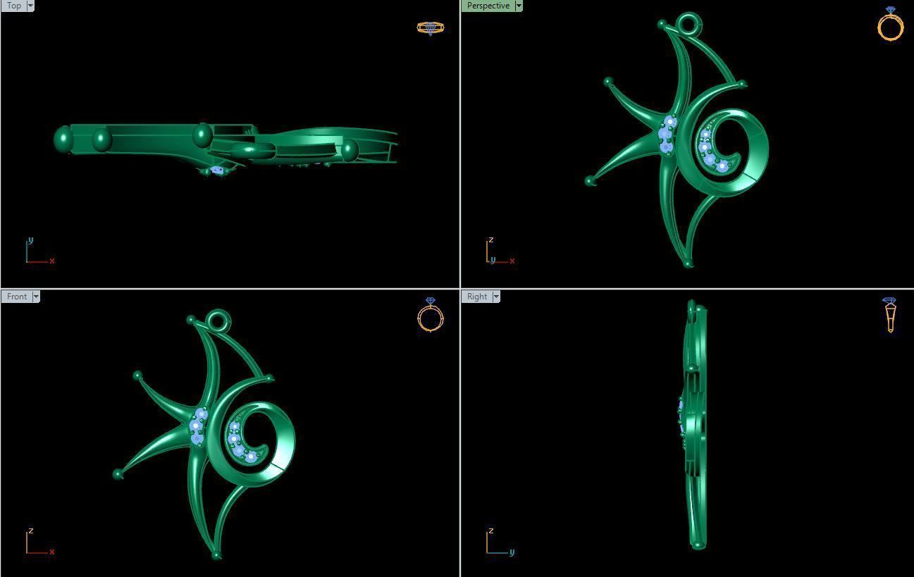 Star Pendant  3D print model_6