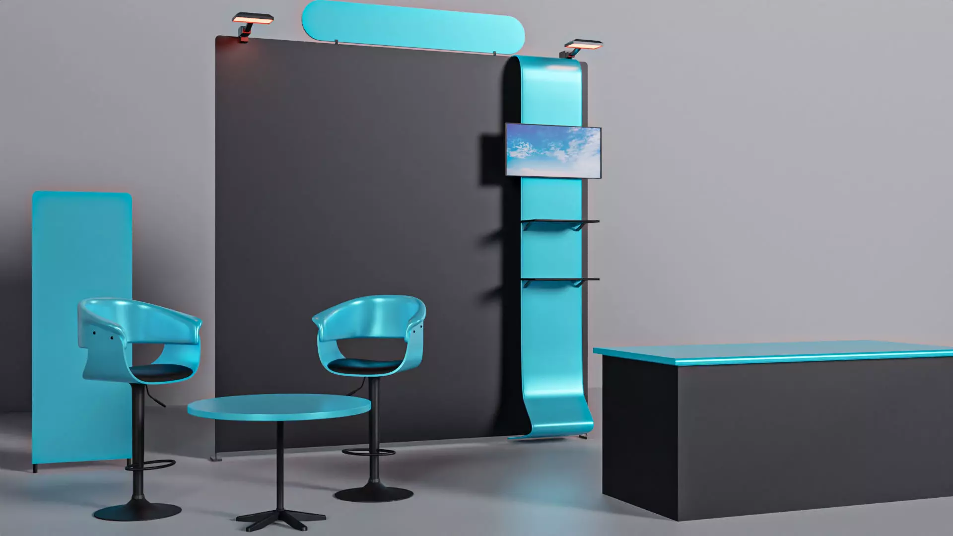 Virtual Talk Show Stage 3D model