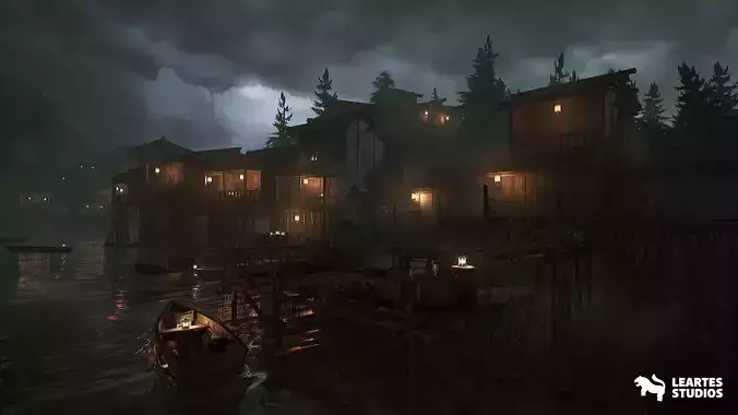 Asian Fishing Village Environment