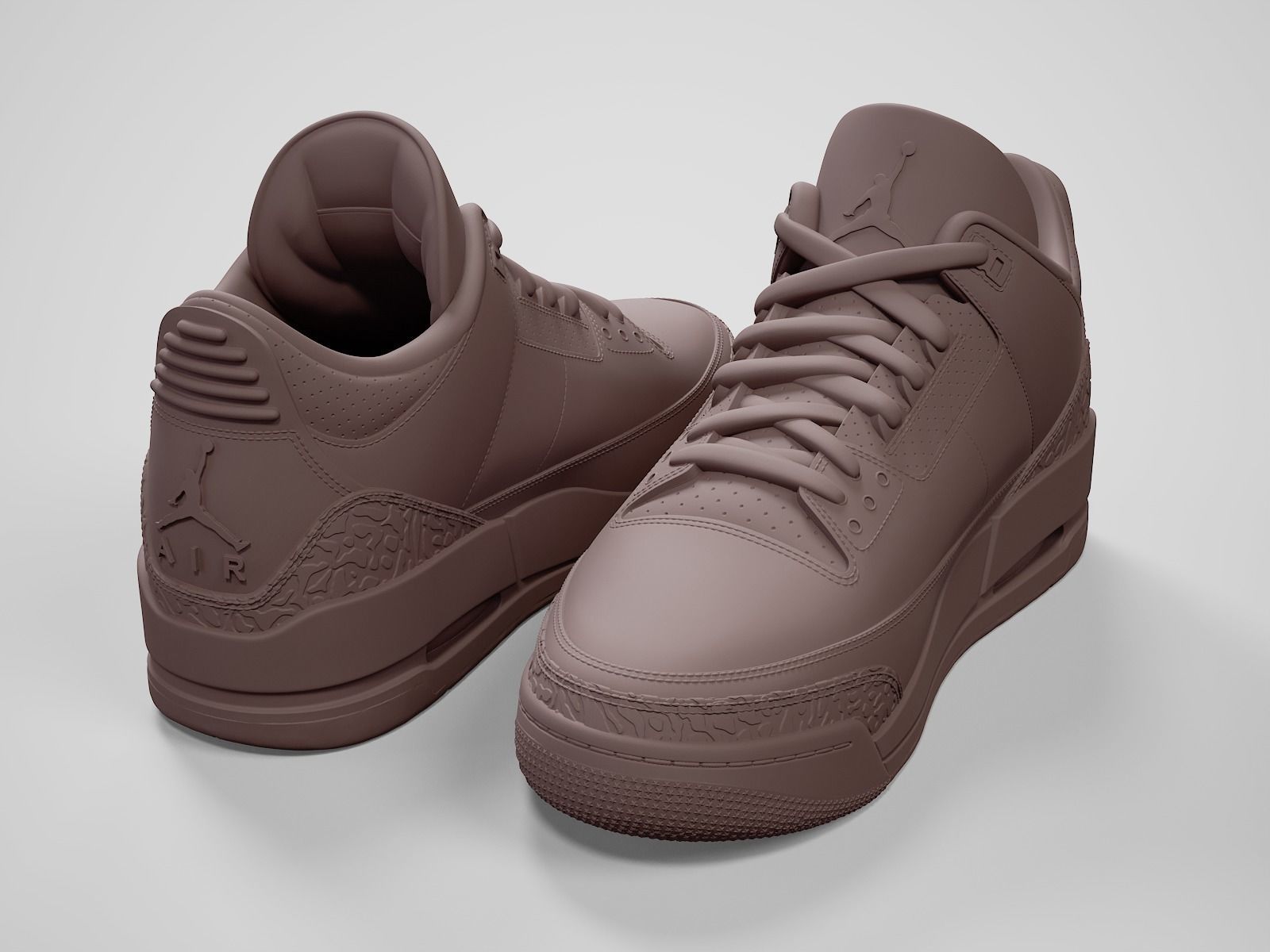 Air Jordan3-retro sneaker-3d printable 3D print model_3