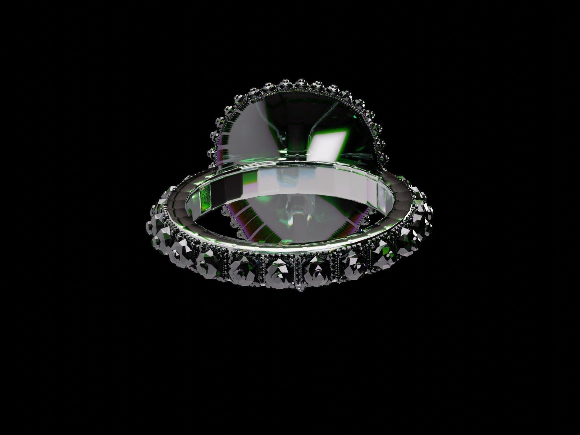Silver Emerald Ring model 3D model_24