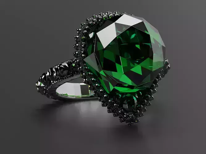 Silver Emerald Ring model