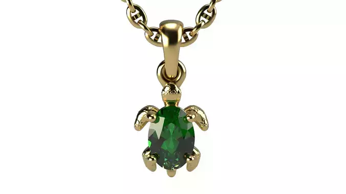 Turtle pendant With gem