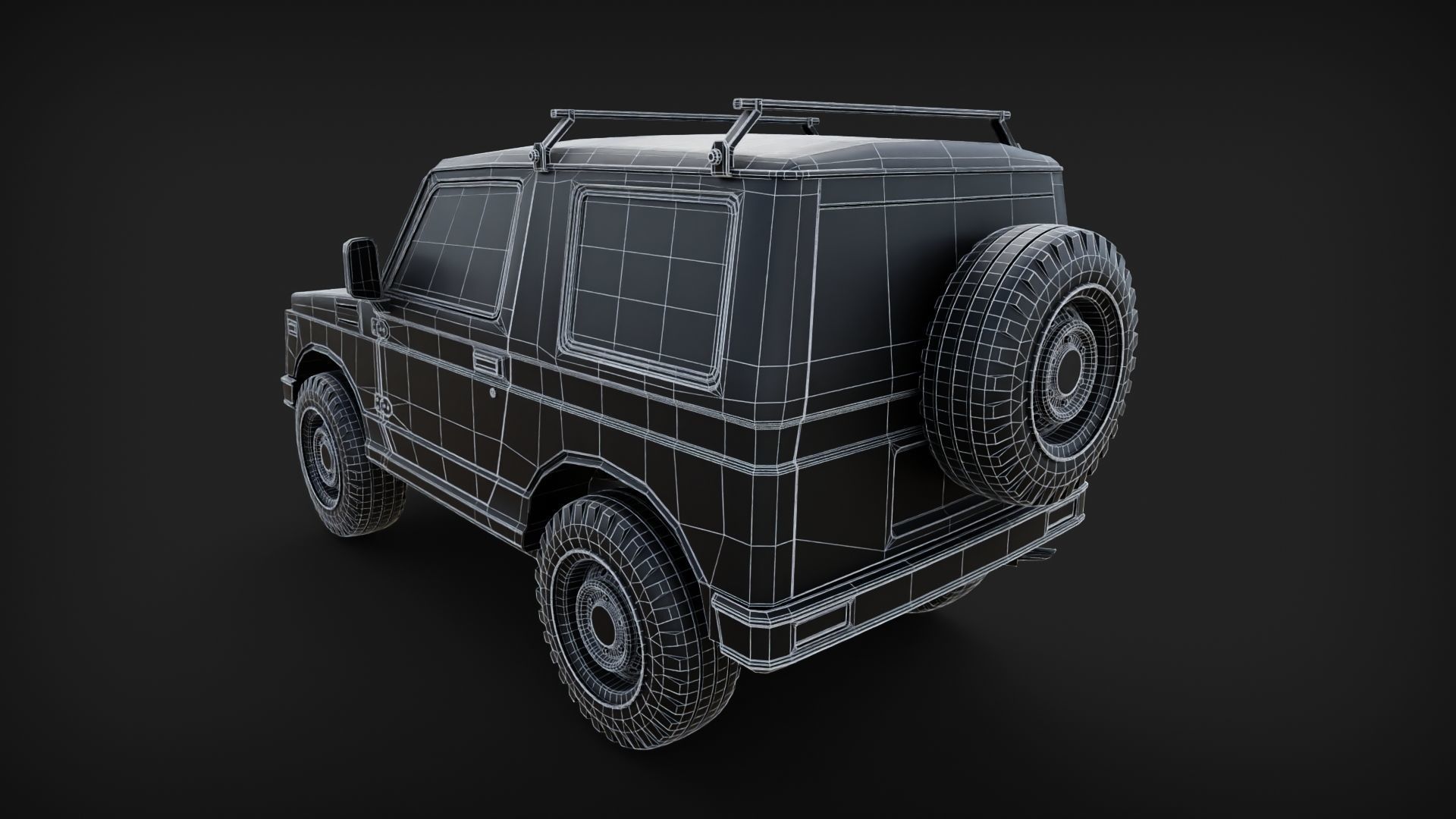Suzuki Jimmy Mini SUV Low-poly 3D model_7