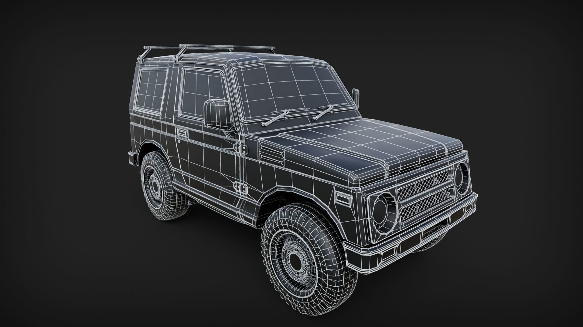 Suzuki Jimmy Mini SUV Low-poly 3D model_6