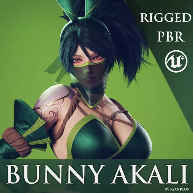 Bunny Akali - Game Ready Low-poly 3D model_0