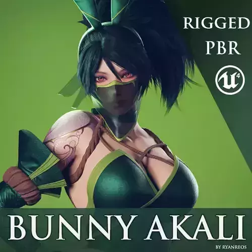 Bunny Akali - Game Ready Low-poly 3D model