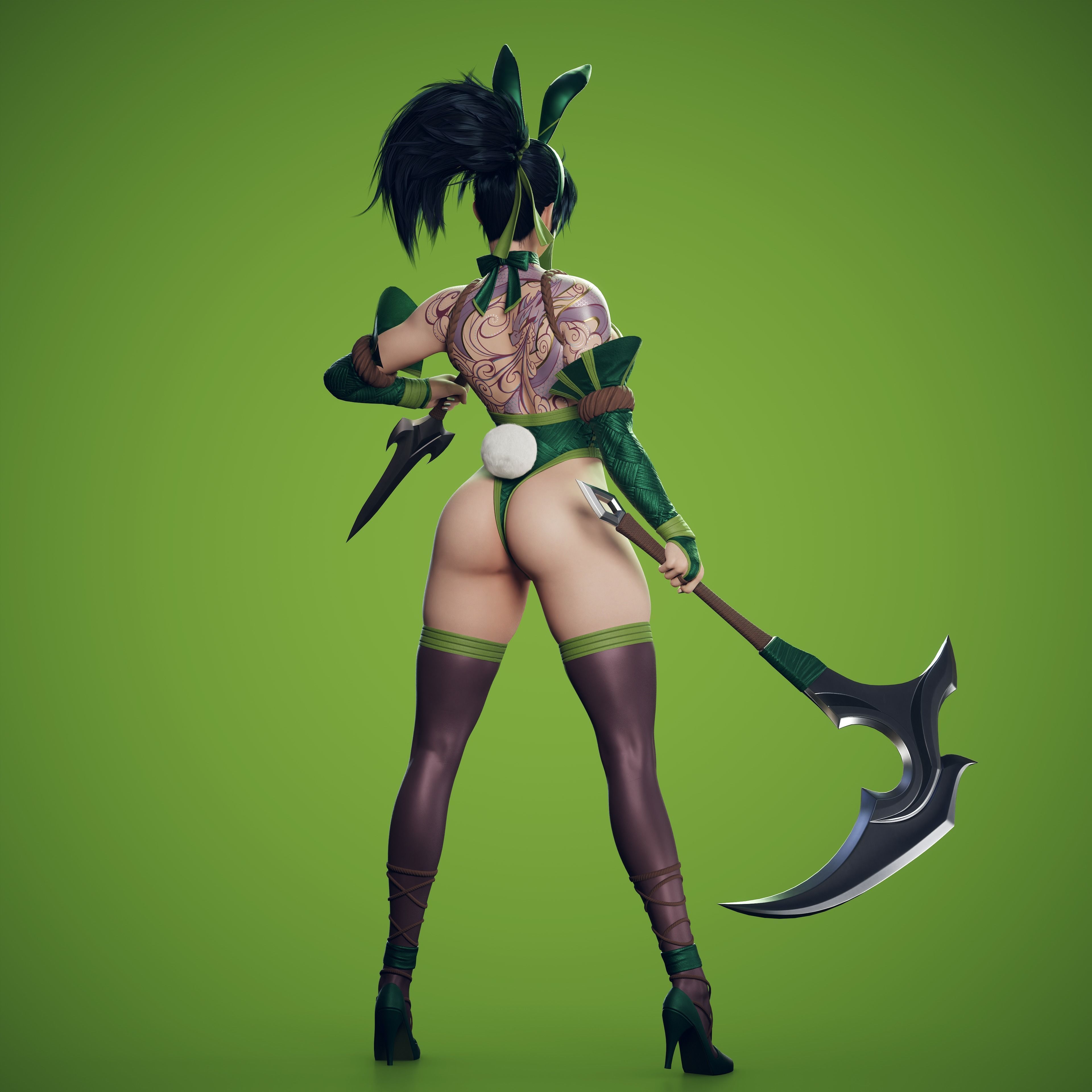 Bunny Akali - Game Ready Low-poly 3D model_6