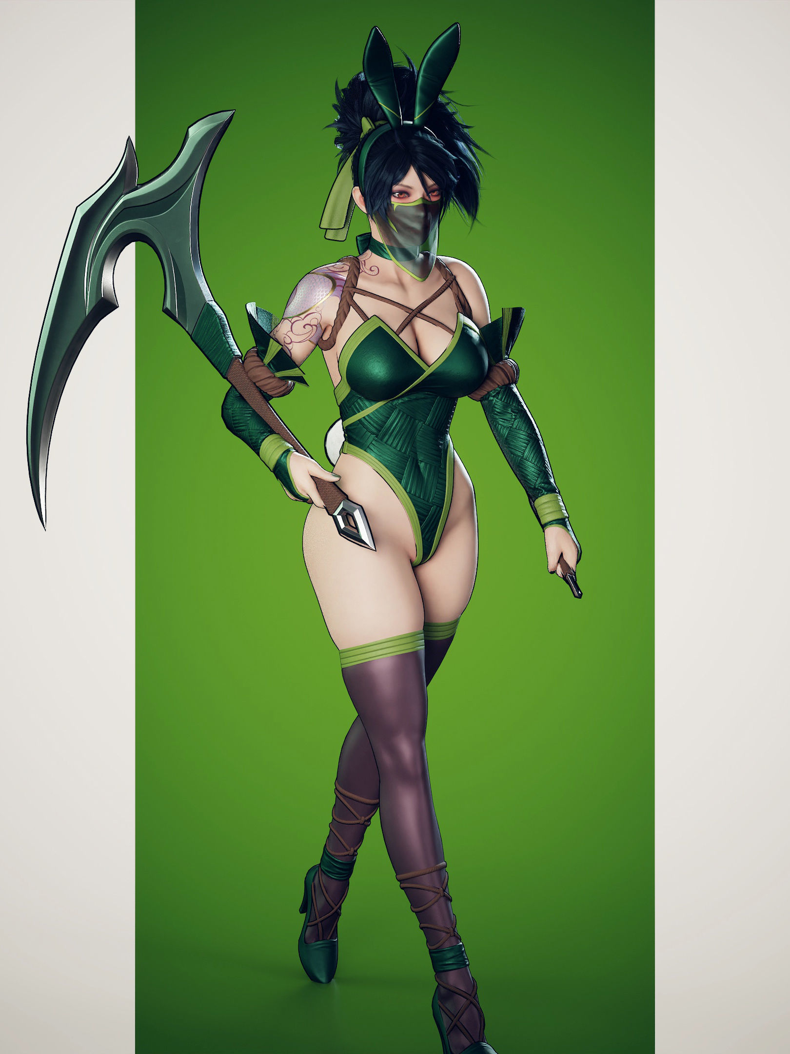 Bunny Akali - Game Ready Low-poly 3D model_9