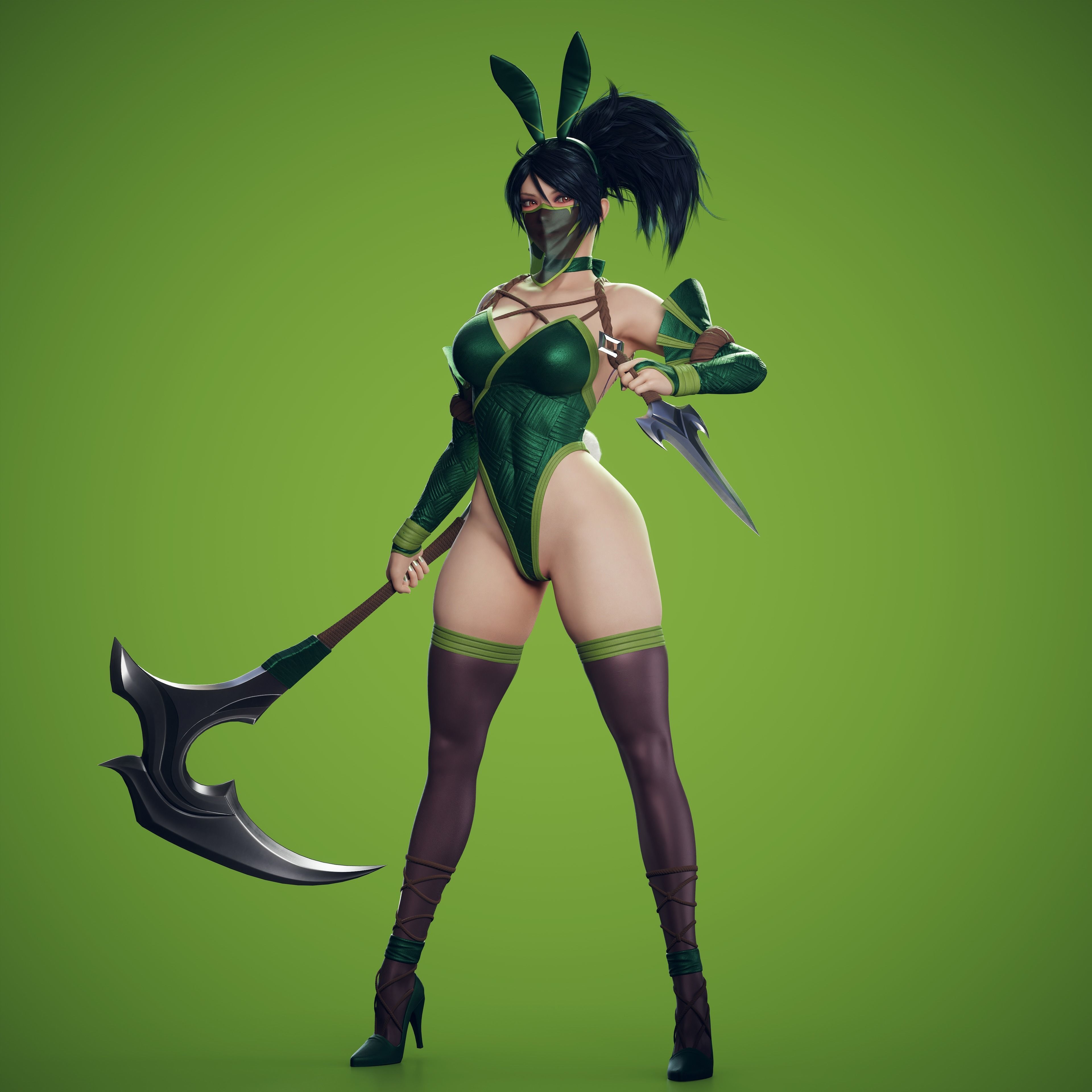 Bunny Akali - Game Ready Low-poly 3D model_5