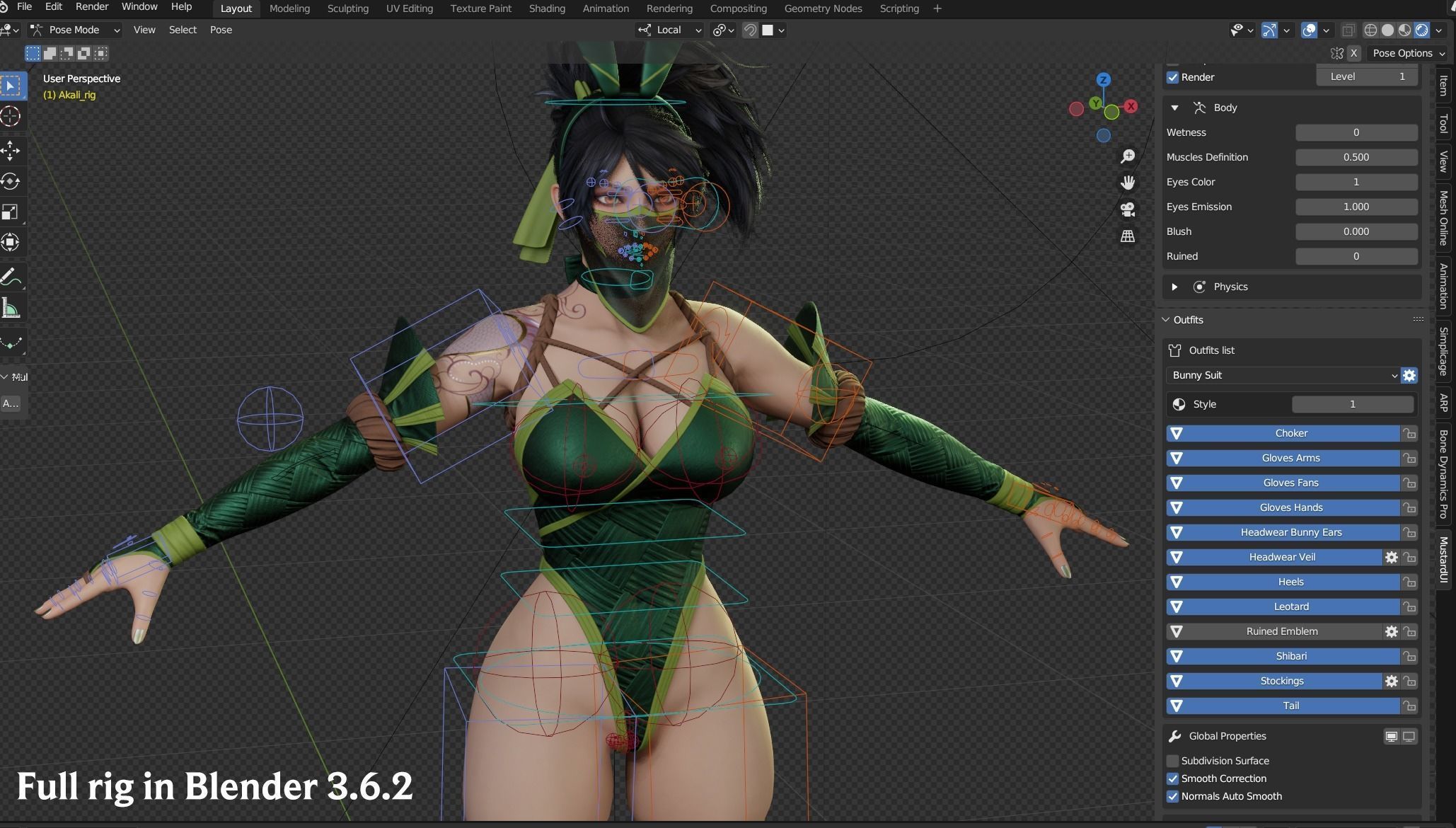 Bunny Akali - Game Ready Low-poly 3D model_16