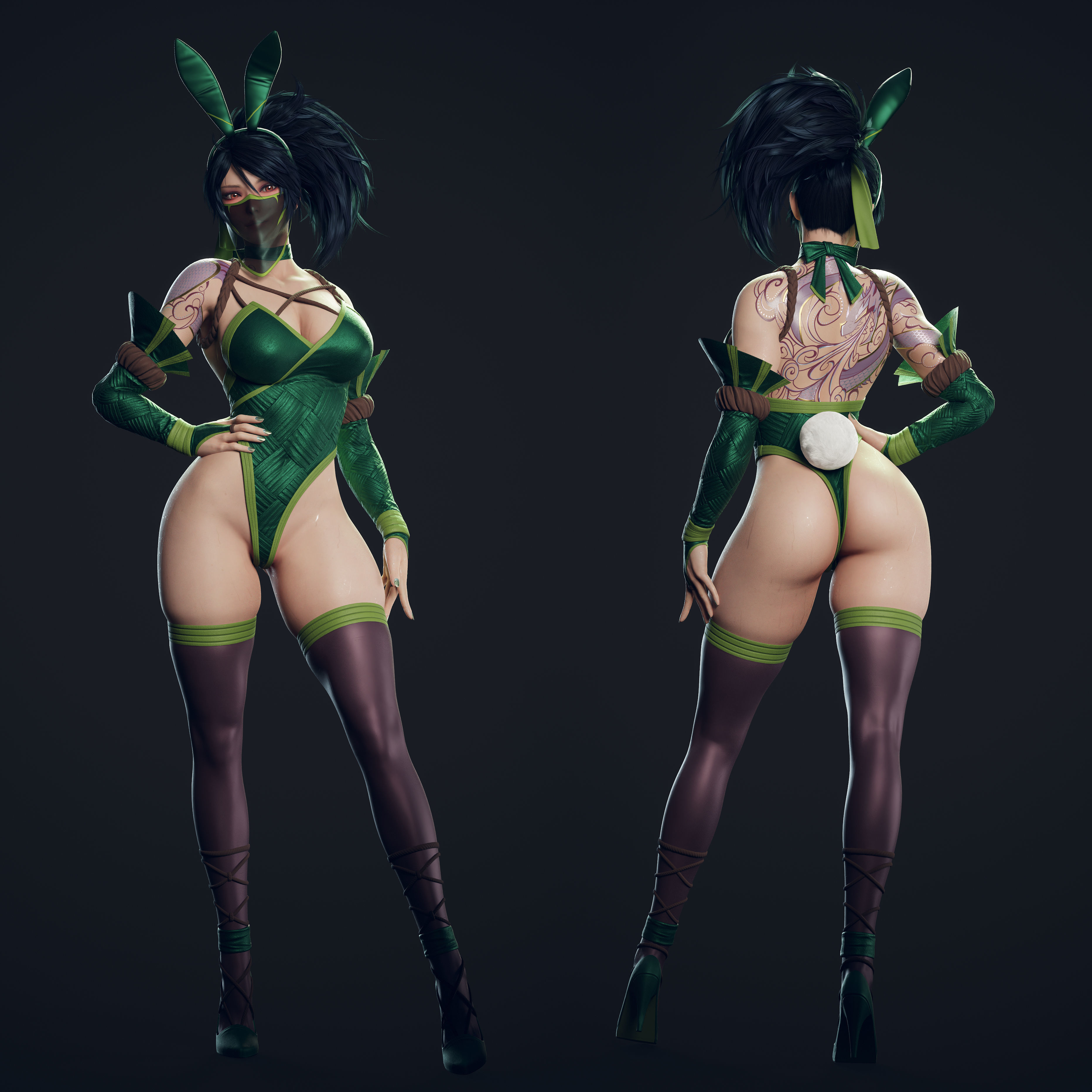 Bunny Akali - Game Ready Low-poly 3D model_10