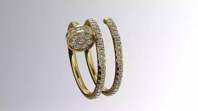 Nail Ring  Double Rotation 17mm 3D print model
