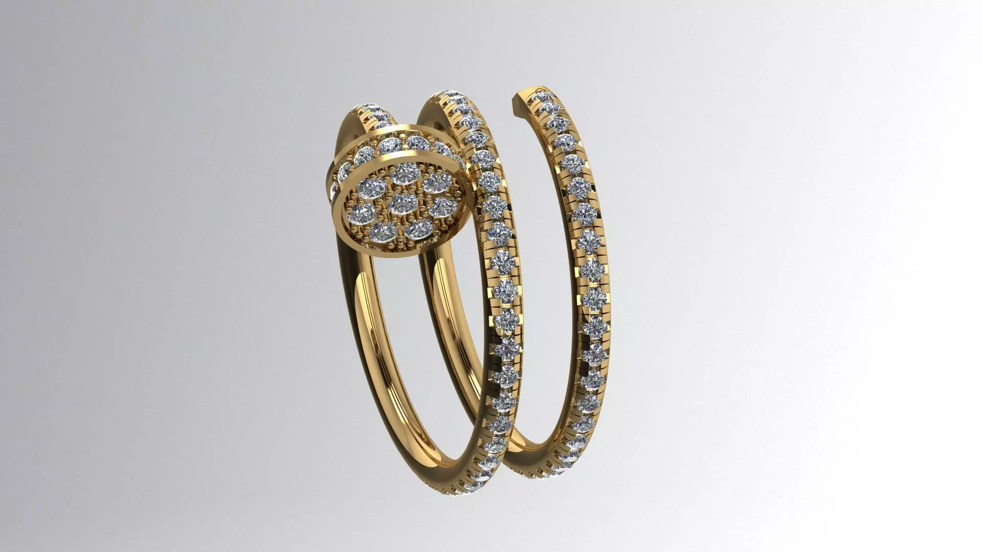 Nail Ring Double Rotation 17mm 3D print model