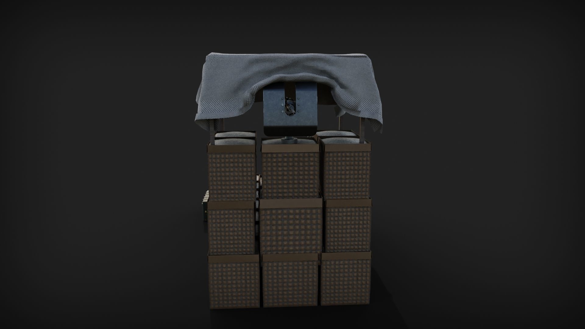 Military Sructure post Low-poly 3D model_3