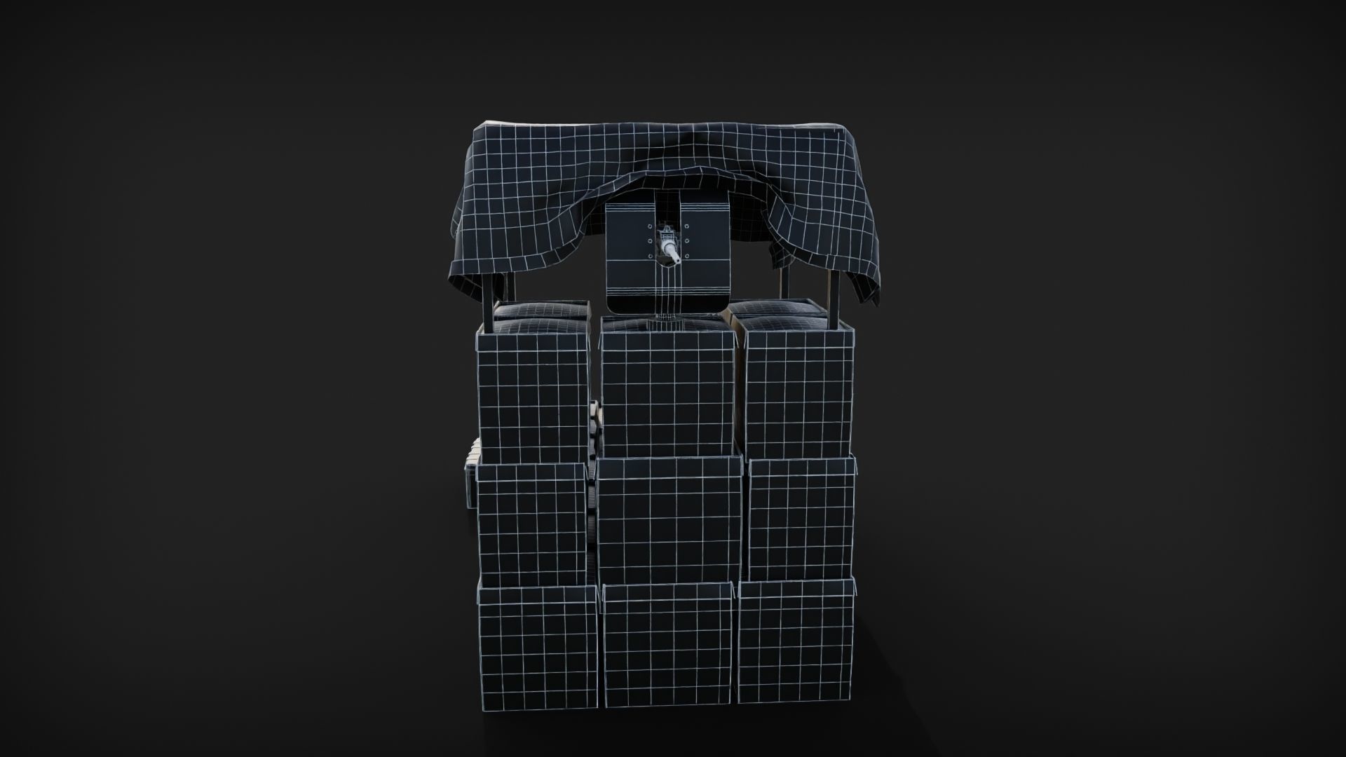 Military Sructure post Low-poly 3D model_5