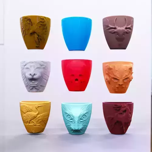 Wall Plant Pots Collection 3D print model