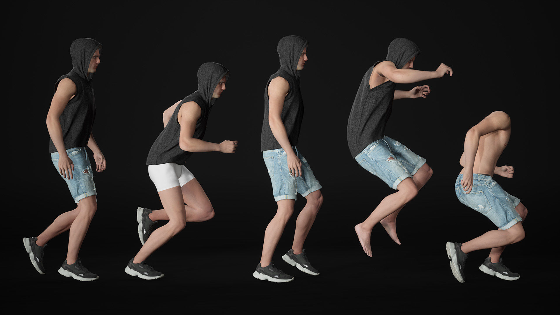 Mens and Womens Summer Outfits  - Modular - Rigged 3D Model Collection_30