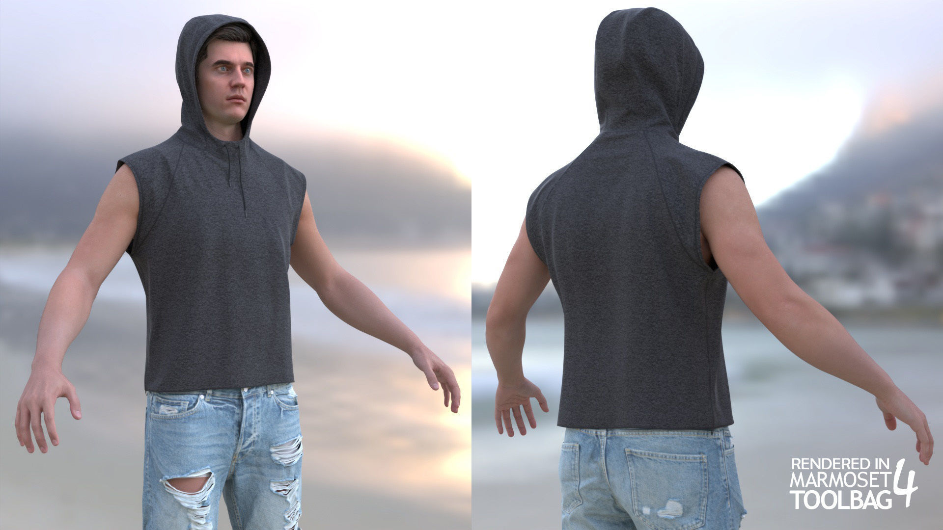 Mens and Womens Summer Outfits  - Modular - Rigged 3D Model Collection_6