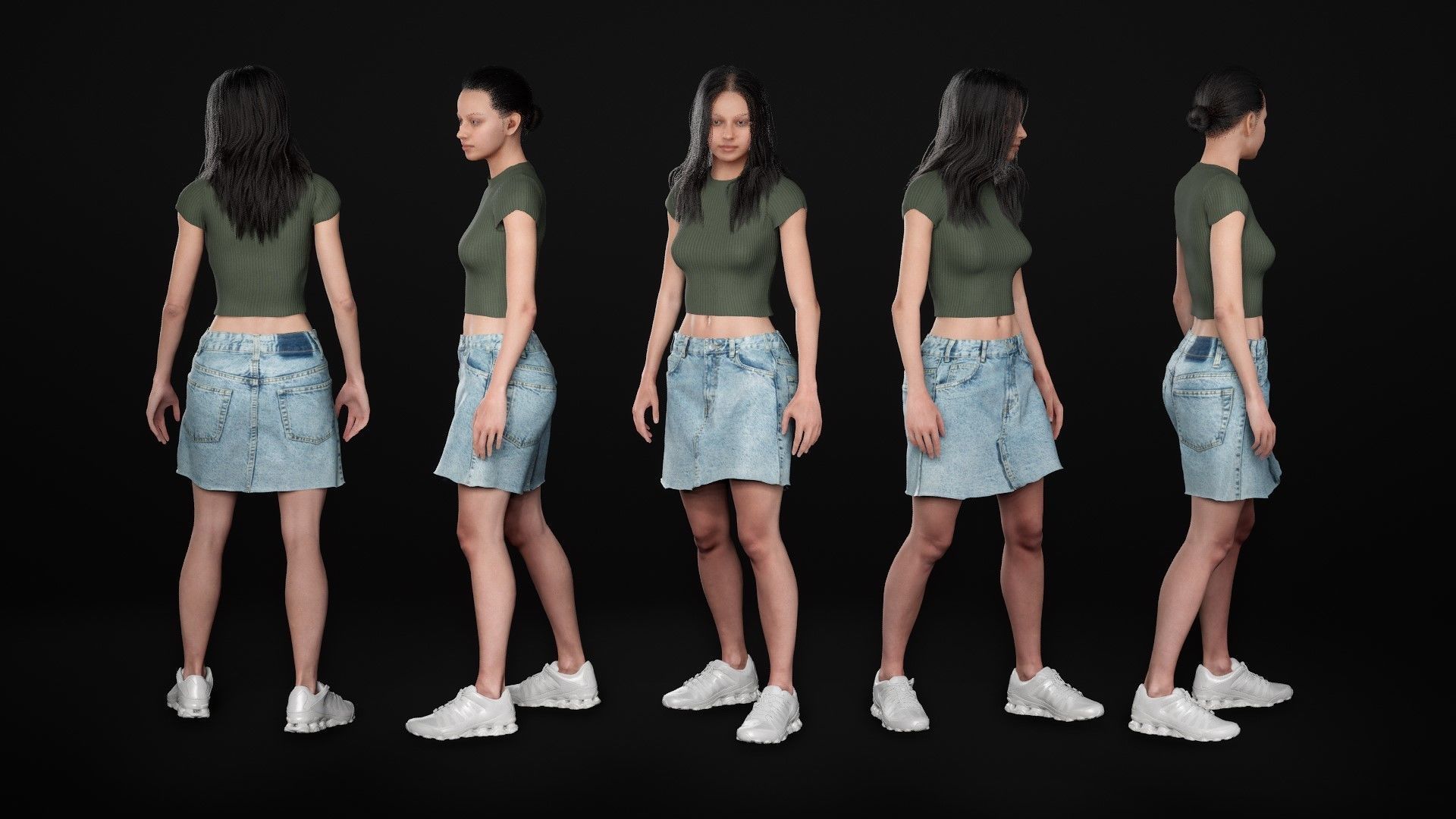 Mens and Womens Summer Outfits  - Modular - Rigged 3D Model Collection_37