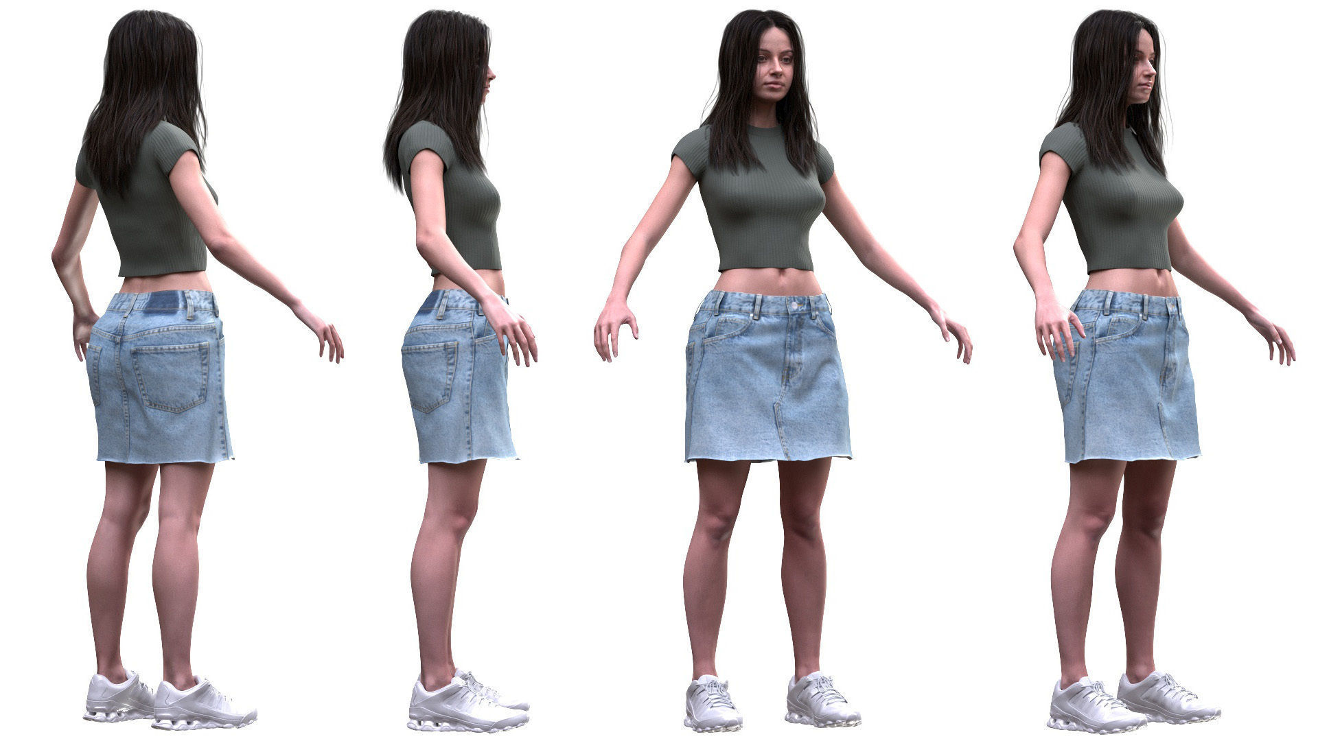 Mens and Womens Summer Outfits  - Modular - Rigged 3D Model Collection_19
