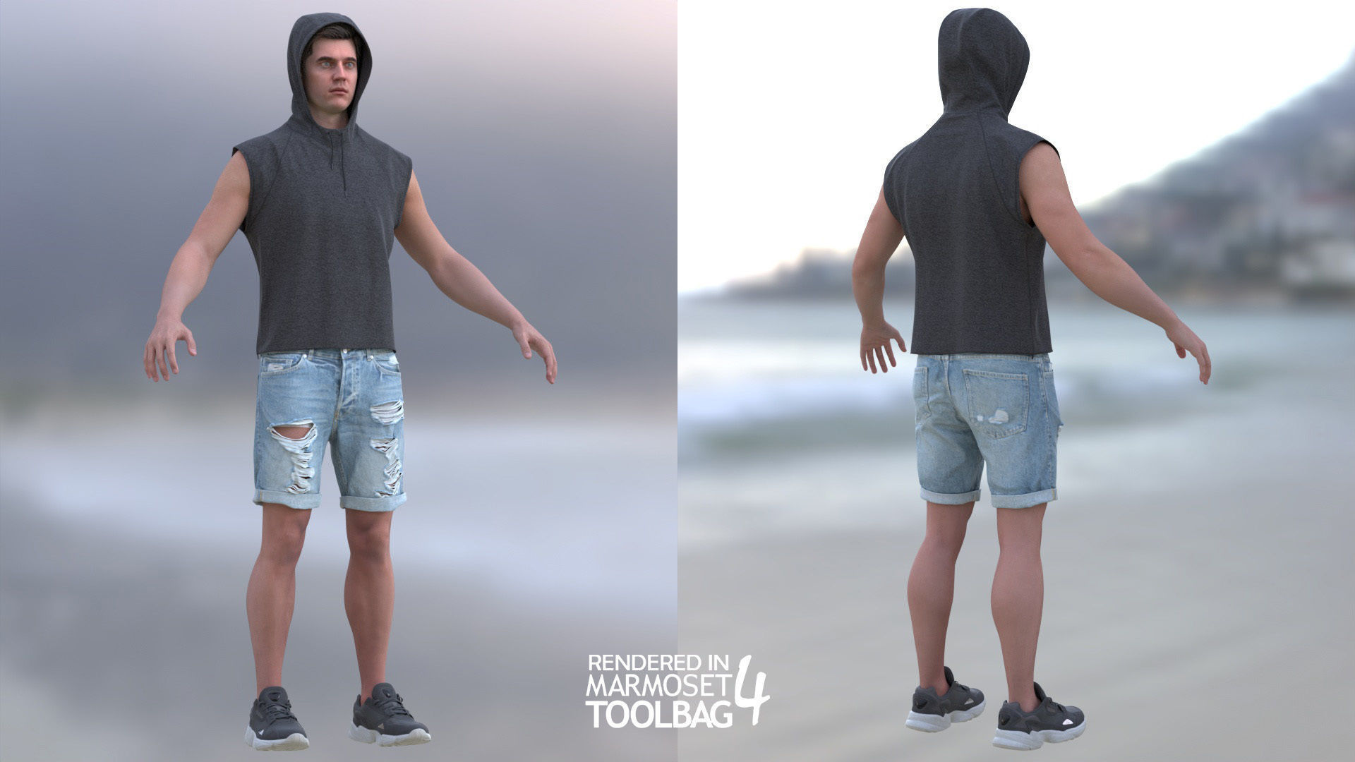 Mens and Womens Summer Outfits  - Modular - Rigged 3D Model Collection_12