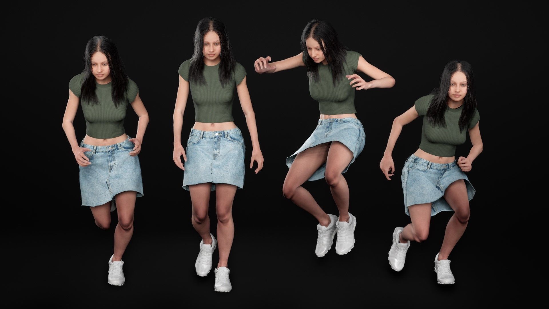 Mens and Womens Summer Outfits  - Modular - Rigged 3D Model Collection_39