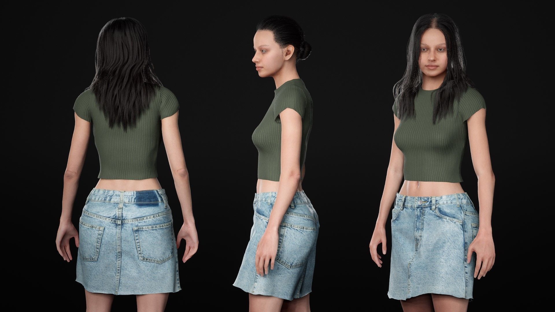 Mens and Womens Summer Outfits  - Modular - Rigged 3D Model Collection_41