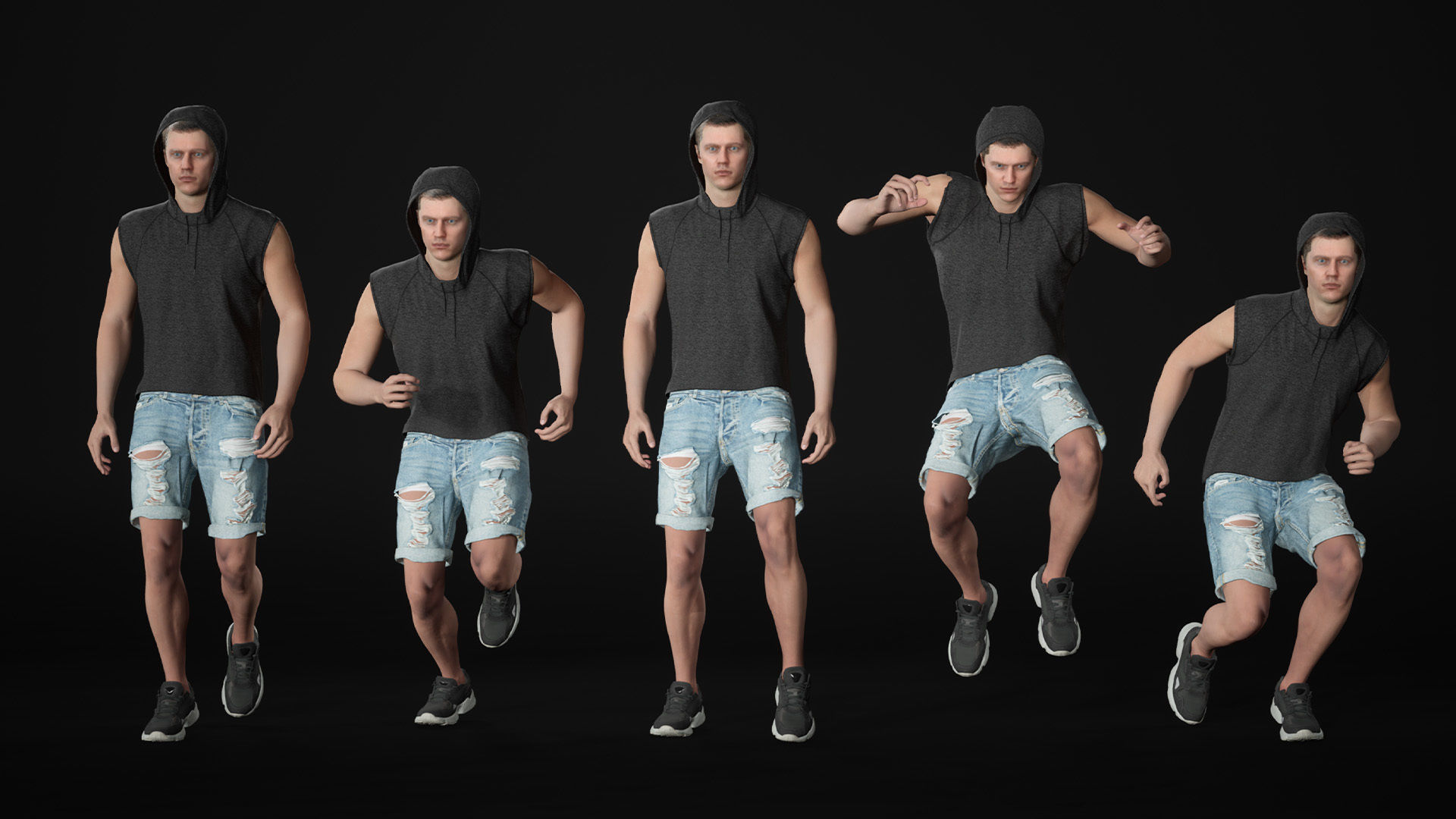 Mens and Womens Summer Outfits  - Modular - Rigged 3D Model Collection_32