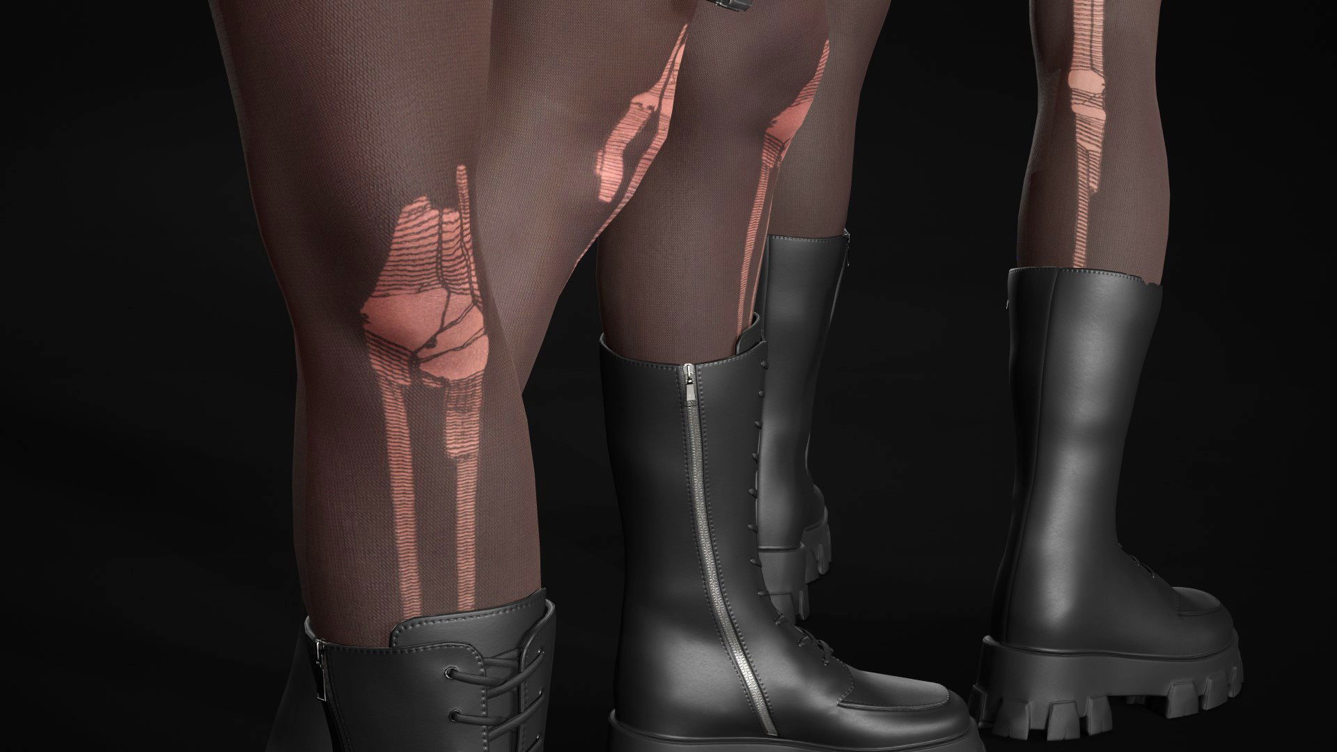 Mens and Womens Cyberpunk Outfits - Modular - Rigged 3D Model Collection_44