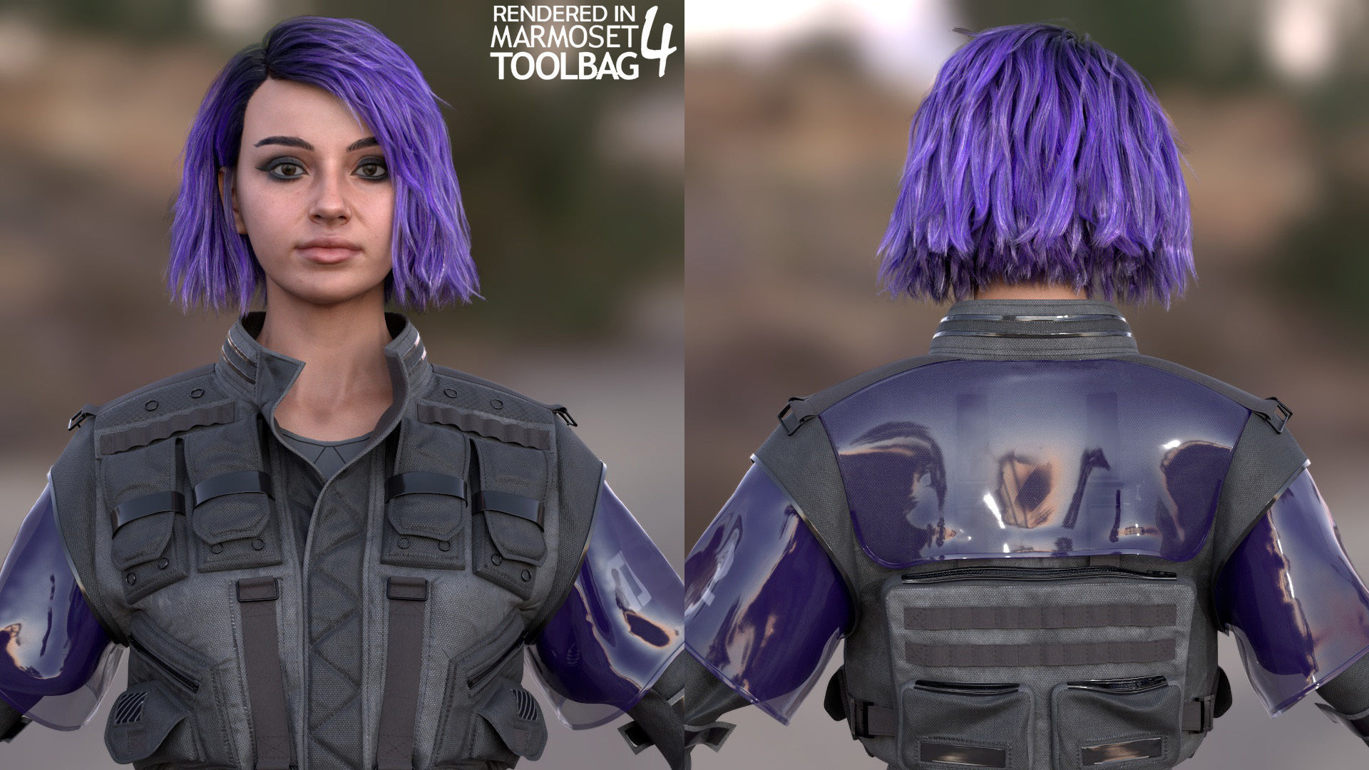 Mens and Womens Cyberpunk Outfits - Modular - Rigged 3D Model Collection_15