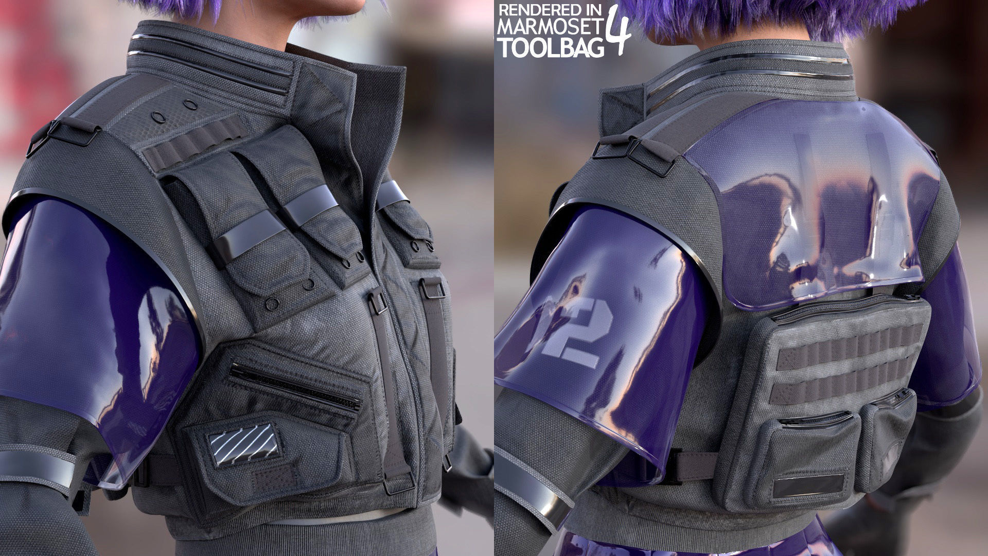 Mens and Womens Cyberpunk Outfits - Modular - Rigged 3D Model Collection_20