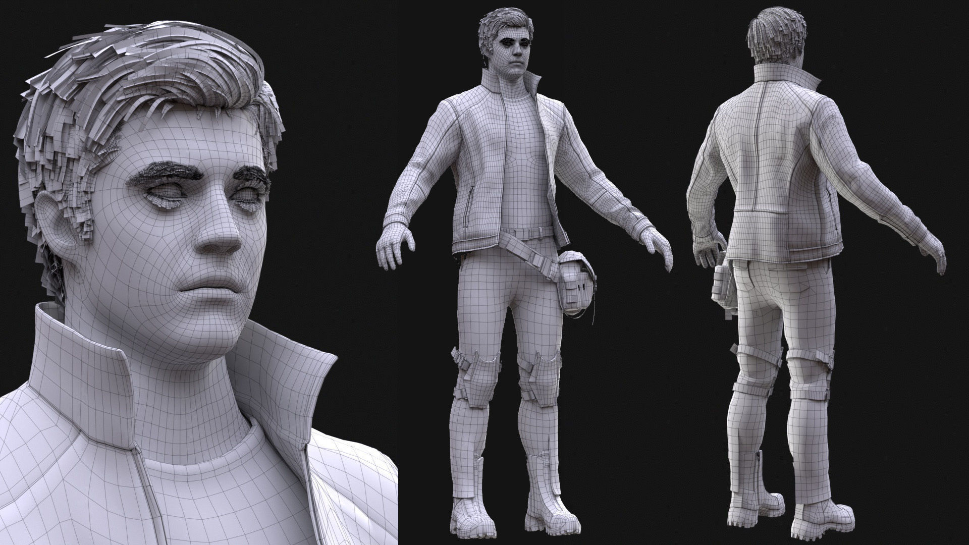 Mens and Womens Cyberpunk Outfits - Modular - Rigged 3D Model Collection_31