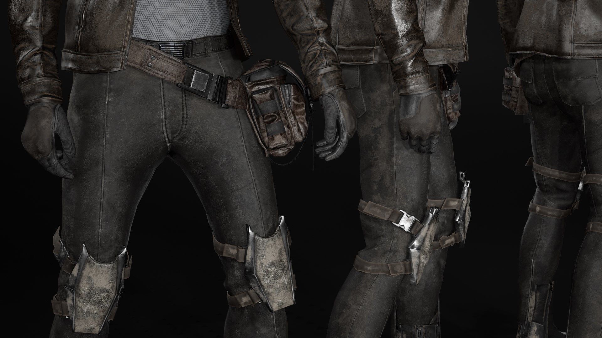 Mens and Womens Cyberpunk Outfits - Modular - Rigged 3D Model Collection_49